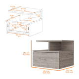 Light Gray 2-Tier Shelf Floating Nightstand B062P175812