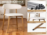 Counter Height Bar Stools Set of 2, Upholstered Counter Stools Modern Barstools with Metal Legs for 92612452