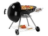 28-Inch Portable Charcoal Grill with Wheels and Storage Holder, Porcelain-Enameled Lid and Ash 40059147