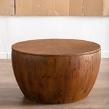 31.50"Vintage Style Bucket Shaped Coffee Table with storage function, for Office, Dining Room and W757119052