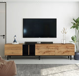 ZNTS Modern TV Stand for 80'' TV with 3 Doors, Media Console Table, Entertainment Center with Large WF302939AAP