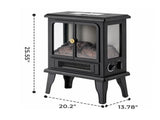 Mini Electric Fireplace Stove with 3D Flame, Timer and Remote, Black Double Door, 13.98 x x 69362552