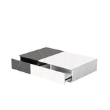 ZNTS Modern style black and white coffee table with two storage spaces W1320P193296