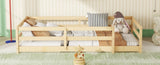 Twin Size Bed, Montessori Bed with Fence, Kids Montessori Bed Twin Size, Wood Montessori W1820P331919