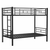 ZNTS Bunk Bed Twin Over Twin Size with Ladder and high Guardrail, Able to Split, Metal Bunk Bed, Storage W1935P194260