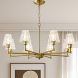 Mid Century Glass Chandelier Modern Gold Pendant Light Fixture, 8 Light Farmhouse Chandeliers for 20636981