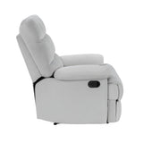 ZNTS Reclining Chair Light Gray Velvet Upholstery Square Tufted Back Pillowtop Arms Solid Wood Furniture B011P182495