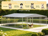 Silver 13' x 13' x 6.5' Outdoor Pet Kennel Waterproof Roof for Small & Medium Dogs 37420580