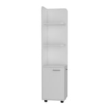 62H" Tall Corner Cabinet with 3-Tier Shelf and 2-Door, White B097133210