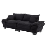 Corduroy Sofa Sleeper Couch Loveseat Sofa with Pillows Comfy Upholstered Deep Seat Sofa for W676P184130