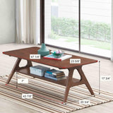 Arona Mid-Century Modern Wood Coffee Table with Shelf T2574P180521