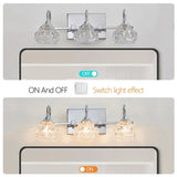 Brushed Nickel Finish Vintage Crystal Vanity Light - Elegant 3-Light Bathroom Mirror Fixture with W1340P206723