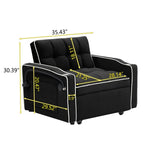 1 versatile foldable sofa bed in 3 lengths, modern sofa sofa sofa velvet pull-out bed, adjustable W2564P168269