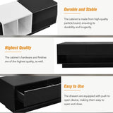 ON-TREND Sleek and Stylish TV Stand with Perfect Storage Solution, Two-tone Media Console for TVs Up WF311772AAB