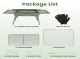 Portable Folding Charcoal BBQ Grill, Outdoor Barbecue Grill with Dual Side Shelves & 12 Air Vents, 29454027