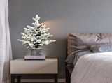 4.5FT Flocked Christmas Tree Pot Base, 150 Warm White LED Lights, 720 Tips, PEPVC Branches T3637P343839