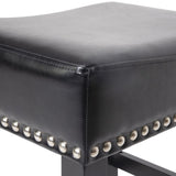 26" Backless Leather Counter Stools, 2-Pcs Set, Black 74493.00