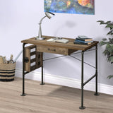 Weathered Oak and Black 1-drawer Writing Desk B062P184540