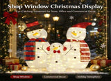 3Pcs Christmas Snowman Family Light Up Decor, 2D Plush Snowmen Set with 8 Light Modes, Battery 80911903