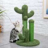 ZNTS Cat Scratching Post Cactus Cat Scratcher Featuring with 3 Scratching Poles and Interactive Dangling 48540529