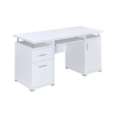 55-inch Office Computer Desk with2 Drawers in White B016P210454
