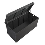 ZNTS Simple And Practical Outdoor Ratton Deck Box Storage Box Black Four-Wire 73313888