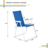 ZNTS Oxford Cloth Iron Outdoor Beach Chair Blue 44914156