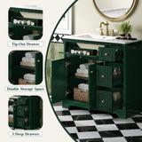 36" Vanity with Top for Bathroom, Modern Bathroom Storage Vanity Includes Adjustable Shelf, Soft N710P279991F