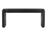 TREXM Entryway Table with Natural Wood Grain Finish, Console Table with Fluted Design, Oval Top and N715P288632B