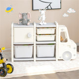 Cute Truck-shaped Organizer with Plastic Bins 49980179