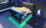 Twin size Upholstered, 360 surround LED function, Buttons/Apps/Remote Control, hydraulic storage N736P188805G