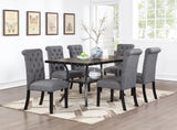 ZNTS Charcoal Fabric Set of 2 Dining Chairs Contemporary Plush Cushion Side Chairs Tufted Back Chair B011119662