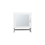 BOTIQ 19.7" H x 17.7" W Mirror Medicine Cabinet with Towel Rack White, One door with Two interior B200P240244