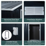 Steel Storage Shed Garden Tool house 7' x 4' White-AS 10055926