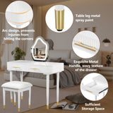 40" Modern Vanity Table Set with Mirror Touch Screen Lighted Mirror, Dressing Table and Cushioned N704P196657K