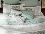 9 Piece Cotton Percale Comforter Set Aqua Cal King B03596966