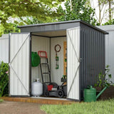 ZNTS 6 x 4 ft Outdoor Storage Shed, All Weather Tool Shed for Garden, Backyard, Lawn, Black W2505P173291