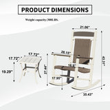Outdoor Rockings Set of 3, Durable HDPE Patio Oversized Rockers for Adults, Wicker Rocking W1859P360080