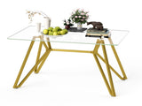 47.3-inch rectangular glass dining suitable for 1-6 people, modern style home kitchen dining W1162P306711