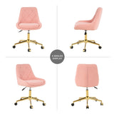 Modern teddy fleece fabric with gold legs living room furniture dining chair, soft and comfortable, W210127515