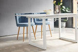 white color,Square Extendable Dining Table with metal leg,Modern Space Saving Kitchen Table for W234P181671