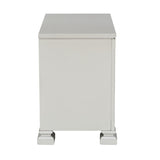 ZNTS Glamorous Modern Design 1pc Nightstand of 2x Drawers Faux Crystal Knobs Silver Finish Furniture B01160811