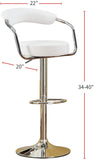 ZNTS Contemporary Style White Color Bar Stool Counter Height Chairs Set of 2 Adjustable Swivel Kitchen HS00F1560-ID-AHD