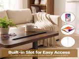 Mobile Side Table Rolling Laptop Desk Cart With Tablet Slot and Wheels, Rolling Desk for Living Room 55956853