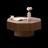30.51 inch Coffee table Wooden Octagonal-Shaped for Living Room Walnut Suitable for Bedroom, Living W3081P315308