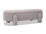 Hugo 49" Oval Fully Upholstered Storage Bench, Boucle B2719P238469