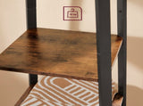 71.5 in. Industrial Coat Rack with 8 Hooks and 3-Tier Storage Shelves, Rustic Brown and Black 53310809