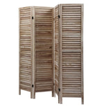 ZNTS Sycamore wood 4 Panel Screen Folding Louvered Room Divider - light burn W2181P163125