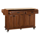Natural Wood Top Kitchen Island with Storage 20060004