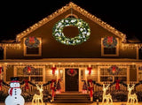 48in Pre-lit Christmas Wreath, Lighted Artificial Xmas Wreath with 150 Cold & Warm White Lights and 54938553